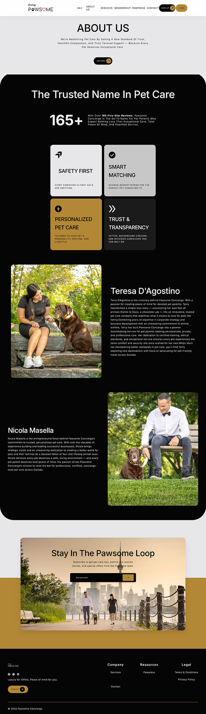 Pawsome VIP website featuring images from Karen Weiler Photography