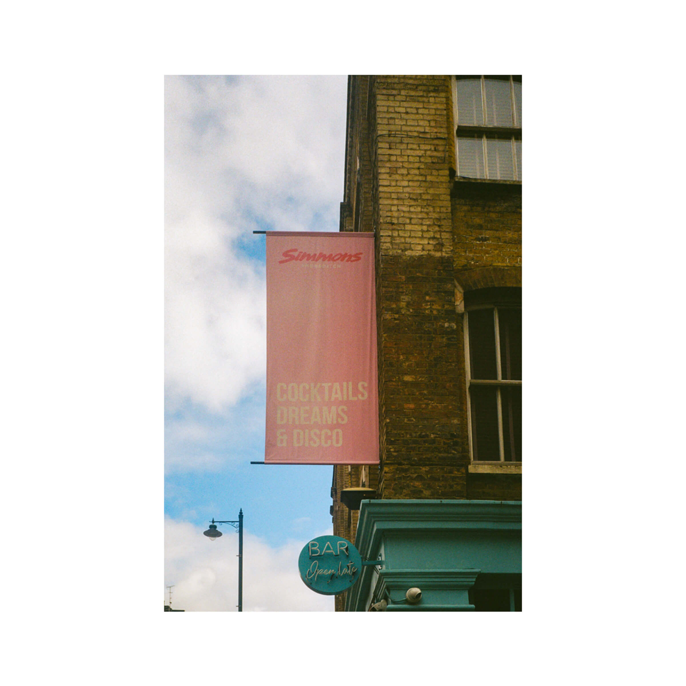 Restaurant sign in London, UK photographed by Karen Weiler on film.